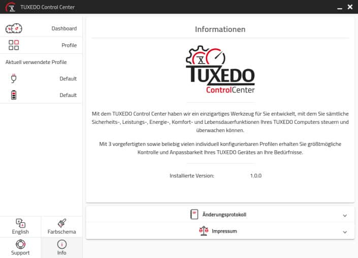 Tuxedo Control Center 1.1.0 mit neuen Funktionen